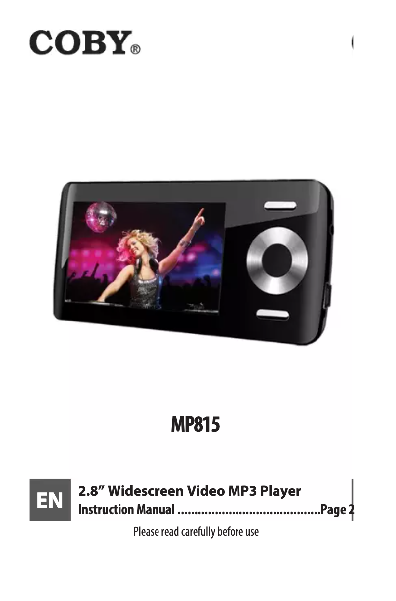 Página 1 del manual Manual de usuario Coby MP815