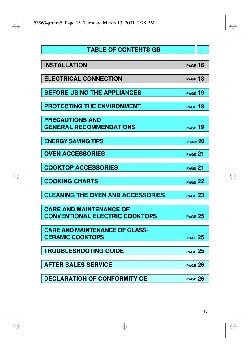 Page 1 de la notice Manuel utilisateur Whirlpool AKZ 312/01 IX