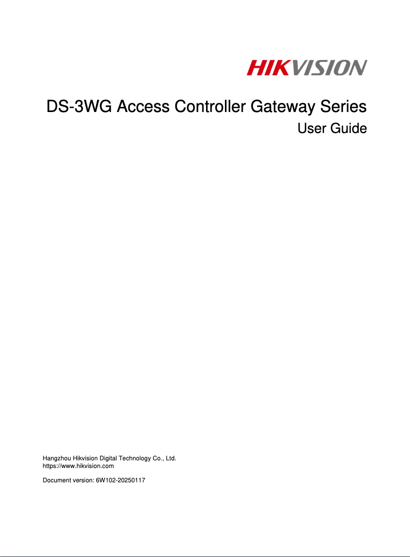 Page 1 de la notice Manuel utilisateur Hikvision DS-3WG507G-SI