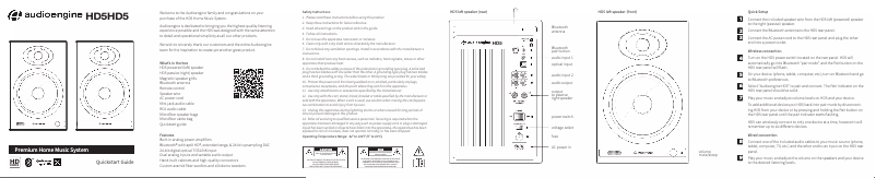 Page 1 de la notice Manuel utilisateur Audioengine HD5