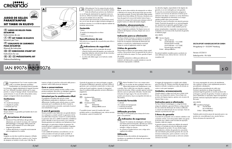 Page 1 de la notice Manuel utilisateur Crelando IAN 089076