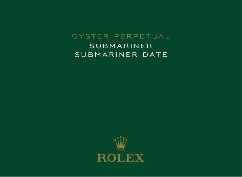 Page n°1 - Manuel utilisateur Rolex Submariner