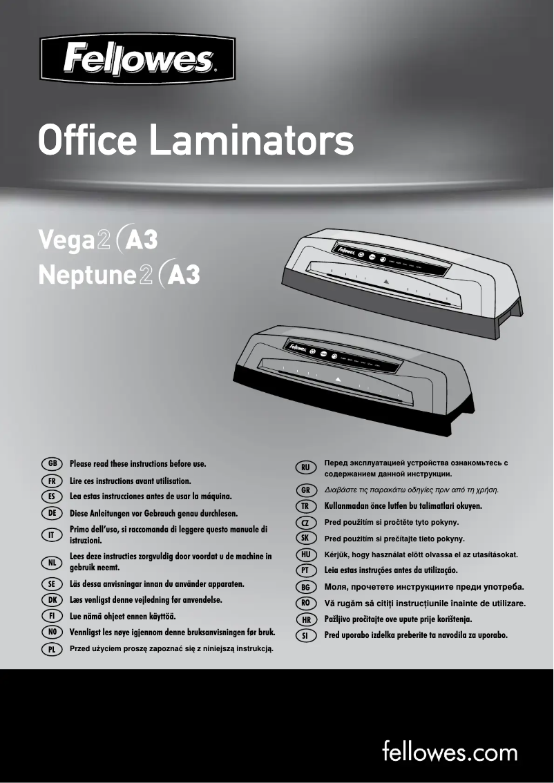 Page n°1 - Manuel utilisateur Fellowes Vega 2