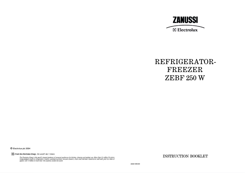Página 1 del manual Manual de usuario Zanussi-Electrolux ZEBF250W