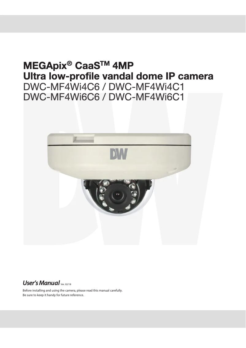 Page 1 de la notice Manuel utilisateur Digital Watchdog MegaPix CaaS DWC-MF4WI6C6