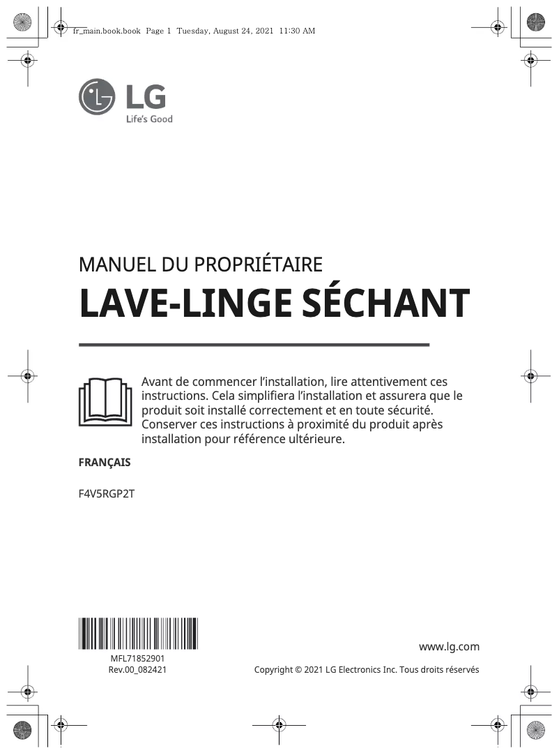 Image de la première page du manuel de l'appareil F4V5RGP2T