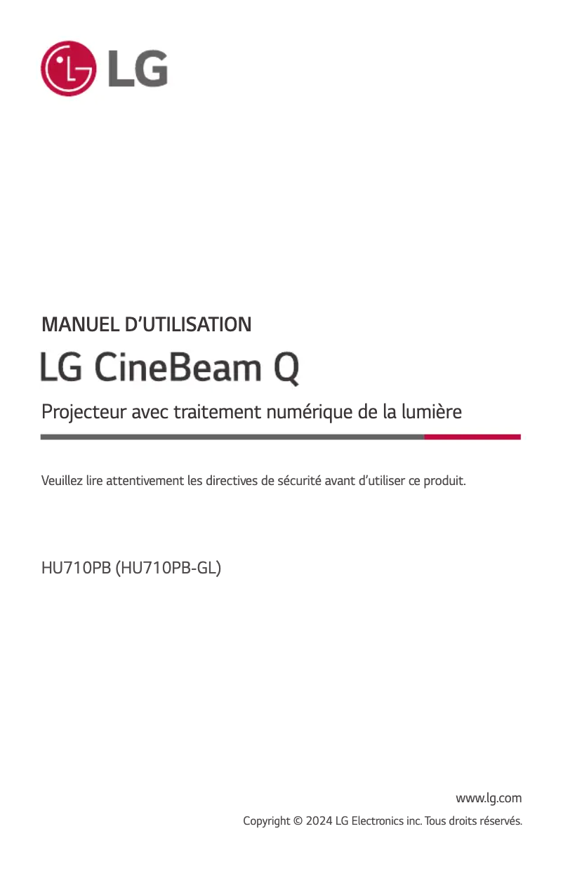 Page n°1 - Manuel utilisateur LG CineBeam Q HU710PB