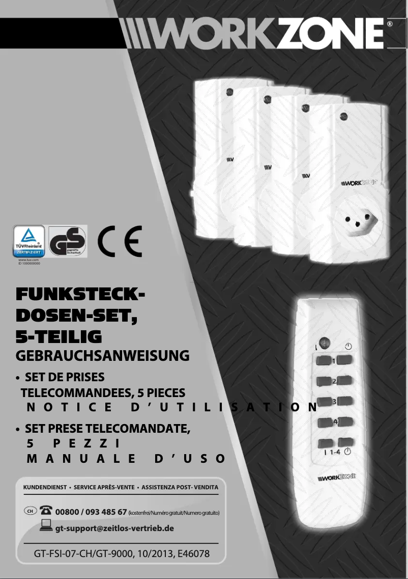 Page n°1 - Manuel utilisateur Workzone GT-FSI-07-CH