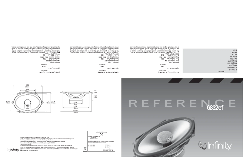Page 1 de la notice Manuel utilisateur Infinity Reference 6832CF