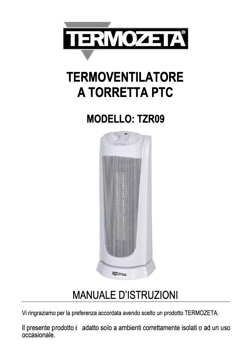 Page 1 de la notice Manuel utilisateur Termozeta TZR09