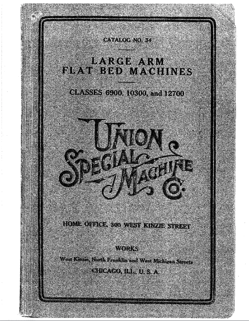 Page n°1 - Manuel utilisateur Union Special 10300