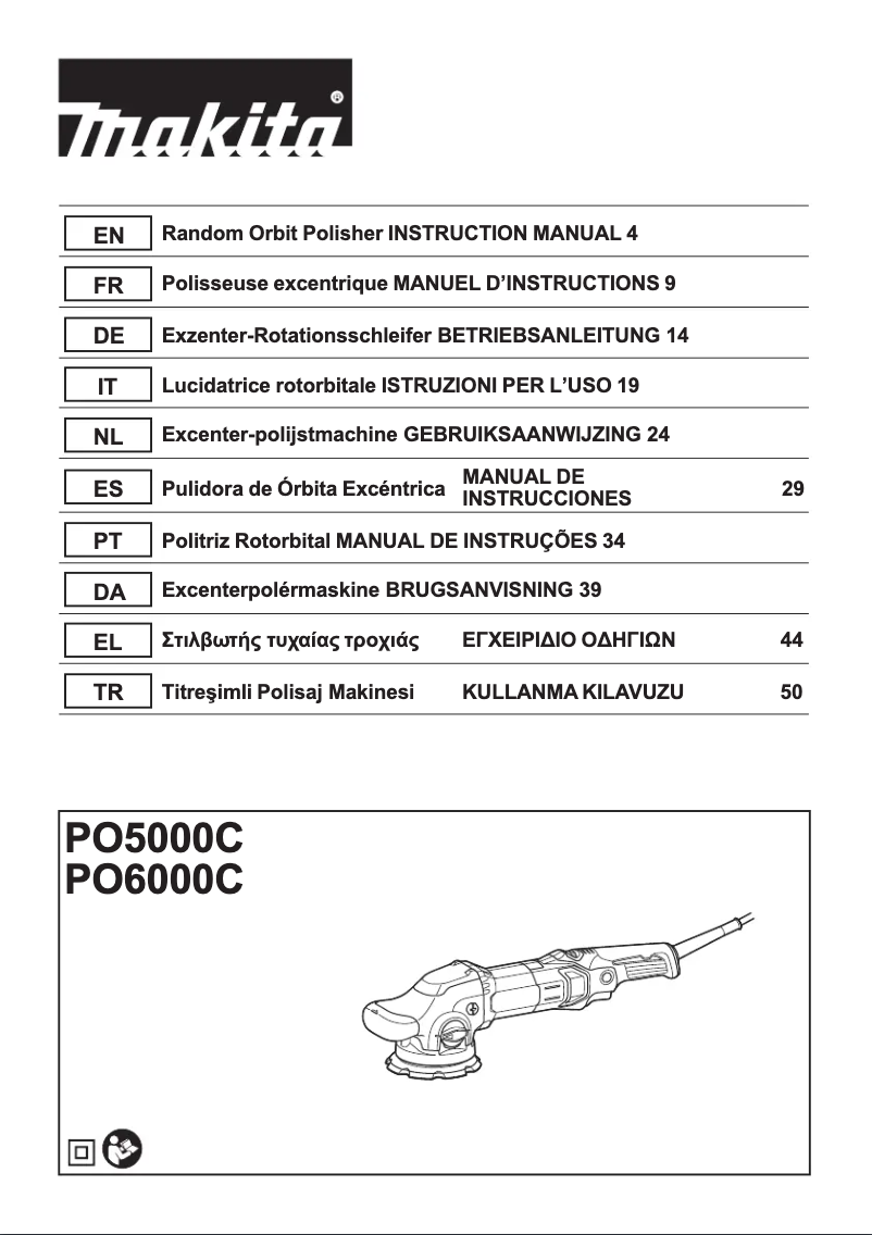 Page 1 de la notice Manuel utilisateur Makita PO6000C
