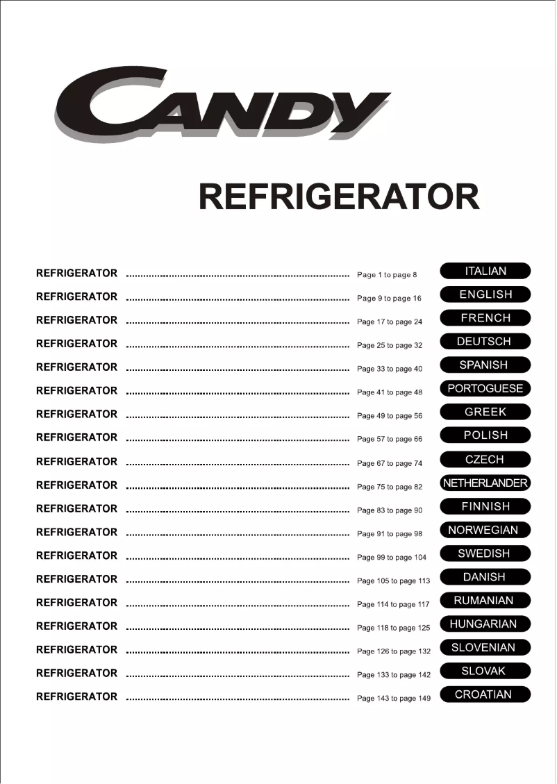 Page n°1 - Manuel utilisateur Candy CCODS 5142WH
