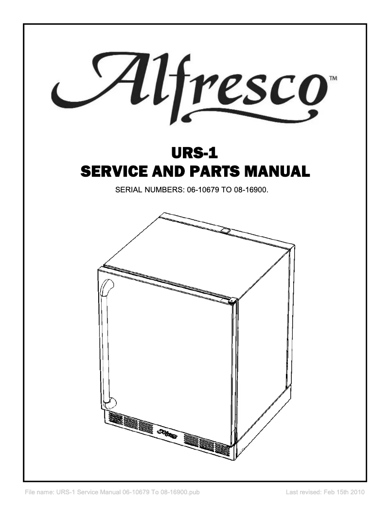 Page 1 de la notice Manuel utilisateur Alfresco URS-1