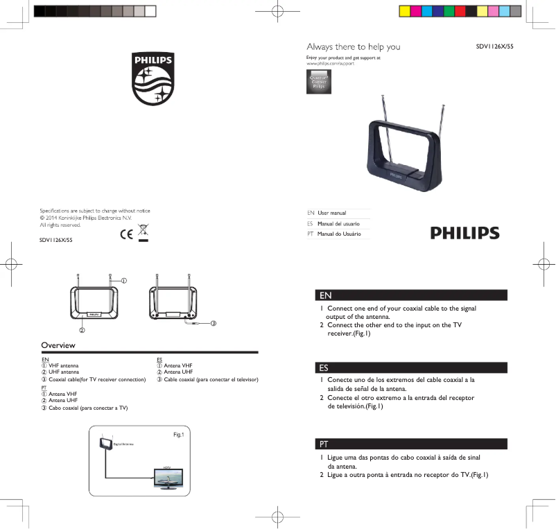 Page n°1 - Manuel utilisateur Philips SDV1126X