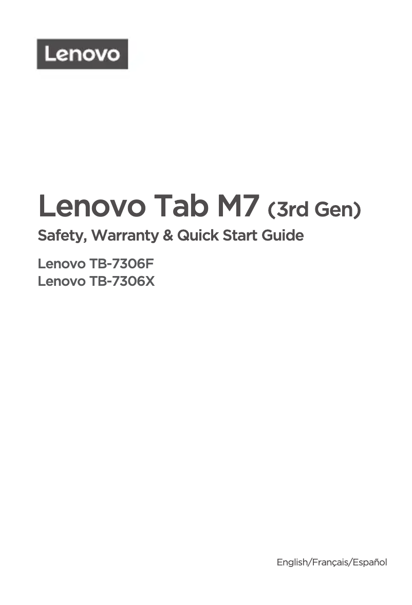 Image de la première page du manuel de l'appareil Tab M7