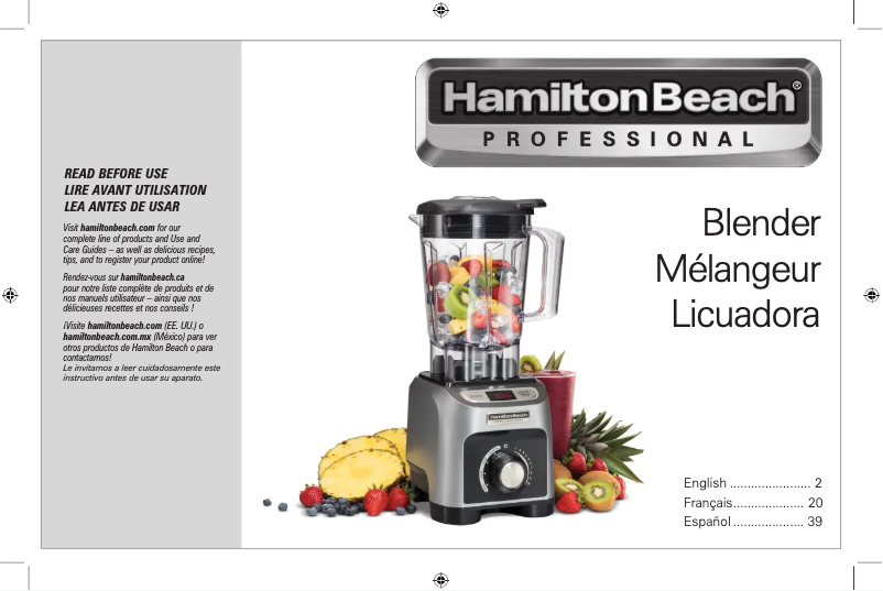 Page n°1 - Manuel utilisateur Hamilton Beach 58850