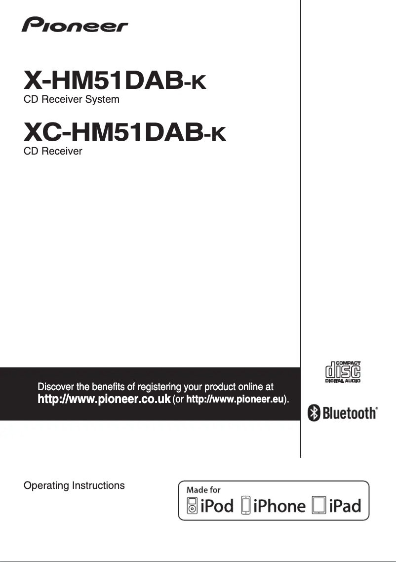 Image de la première page du manuel de l'appareil X-HM51DAB