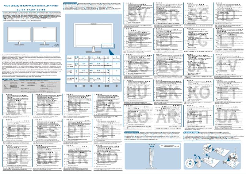 Page 1 de la notice Manuel utilisateur Asus VS228H-P