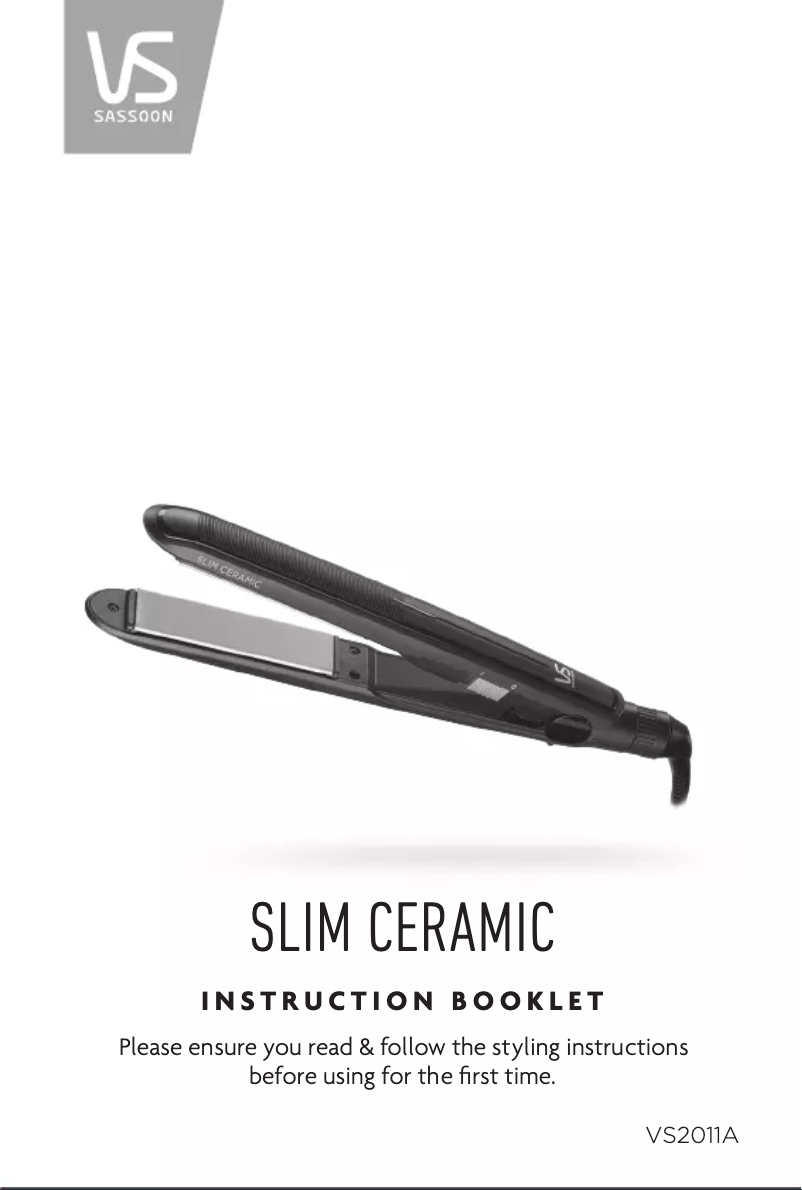 Page 1 de la notice Manuel utilisateur VS Sassoon Slim Ceramic VS2011A
