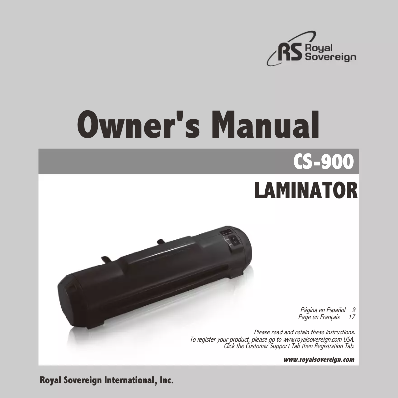 Image de la première page du manuel de l'appareil CS-900