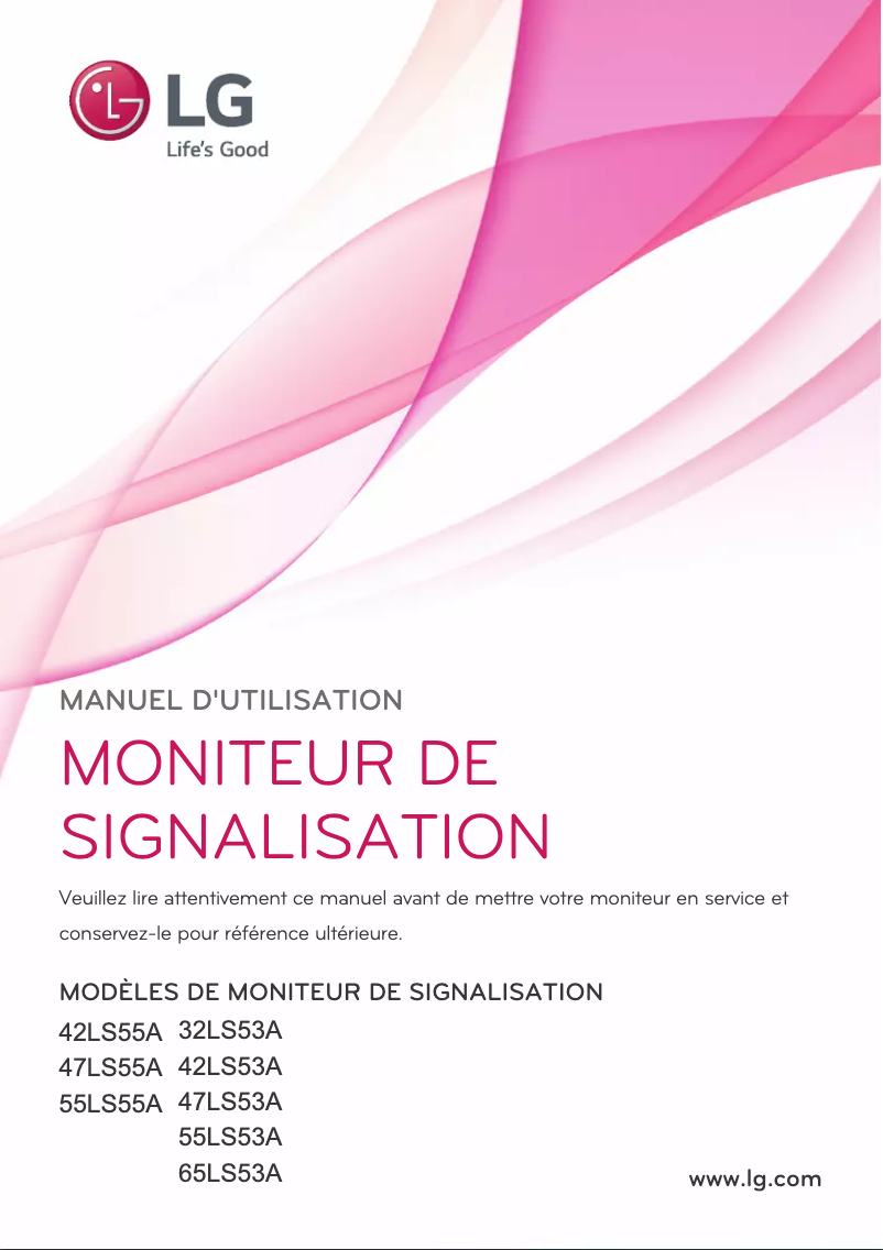 Page n°1 - Manuel utilisateur LG 55LS55A