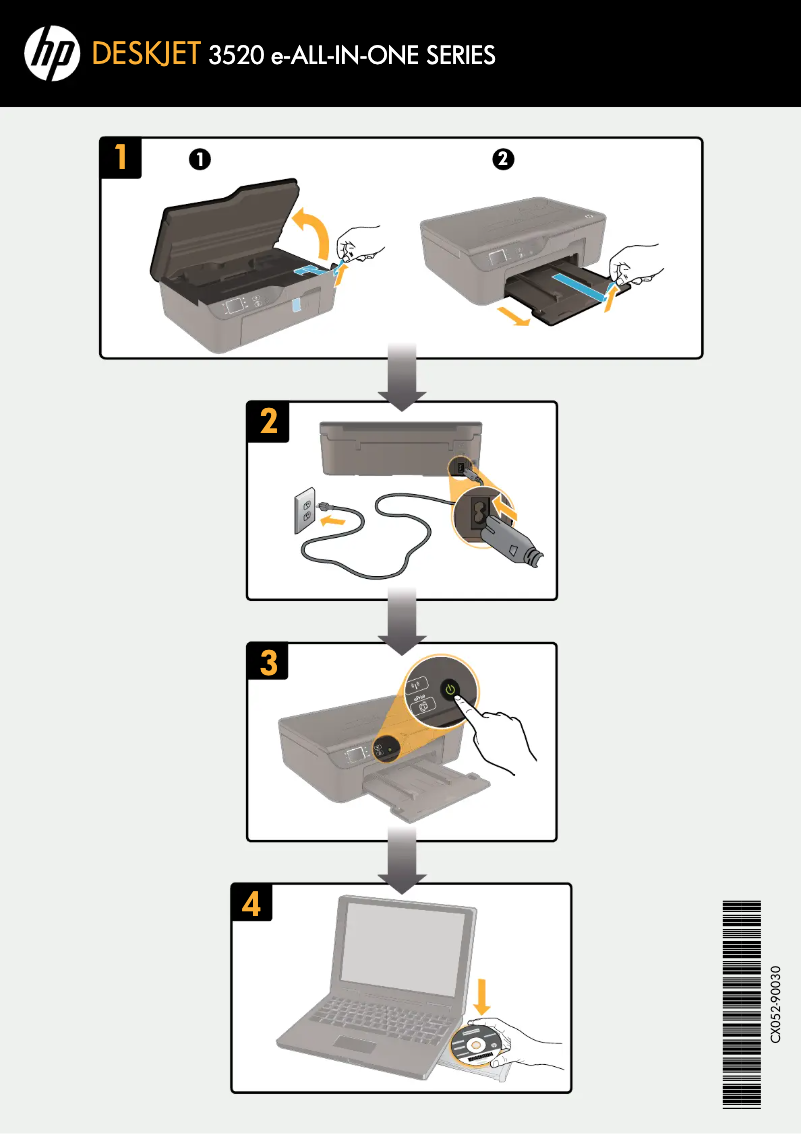 Page n°1 - Guide d'installation HP Deskjet 3520