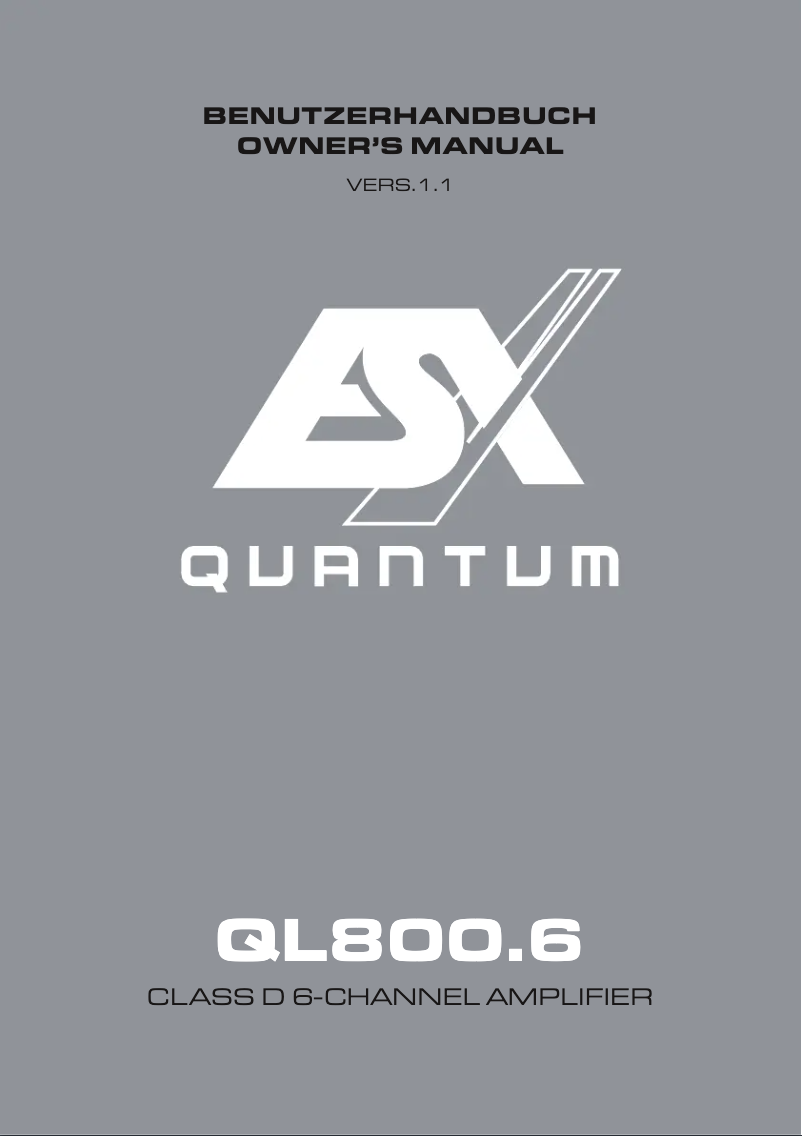 Page 1 of the manual User Manual ESX Qe1200.4 QL800.6