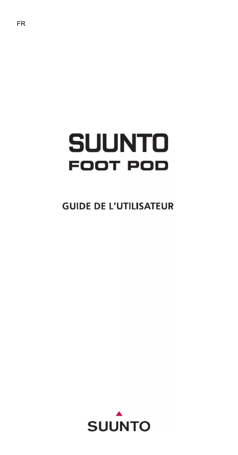 Page n°1 - Manuel utilisateur Suunto Foot POD