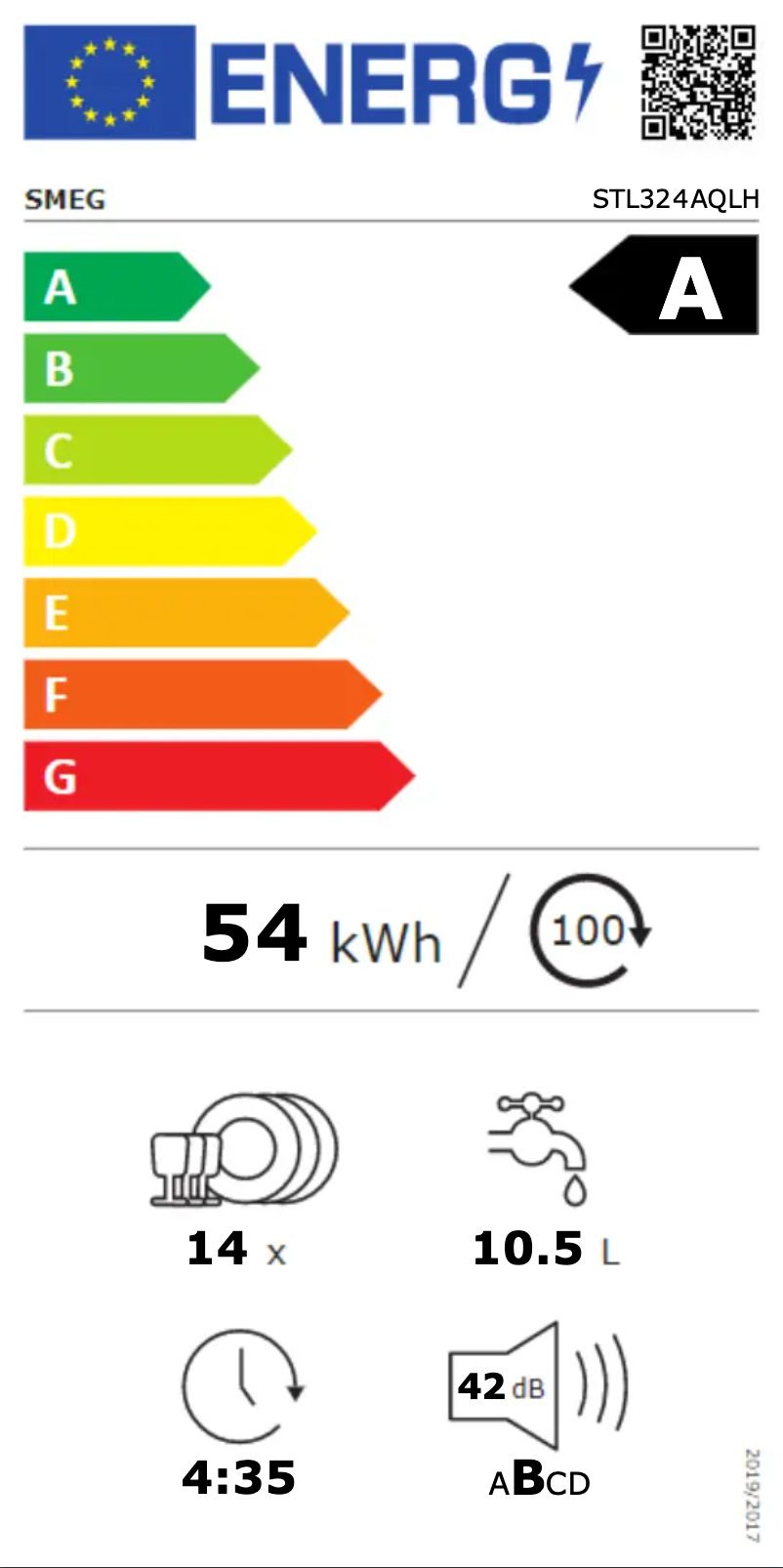 Page n°1 - Label énergétique Smeg STL324AQLH