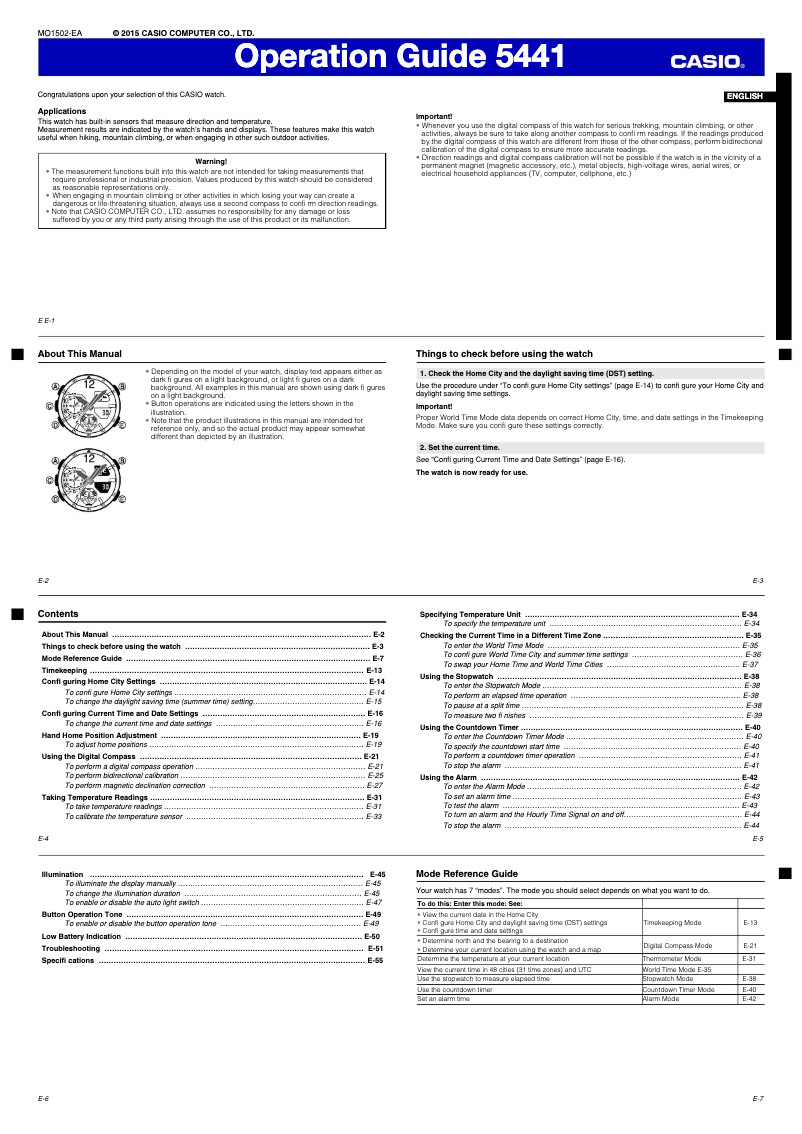 Page 1 de la notice Manuel utilisateur Casio GA-1100GB-1A