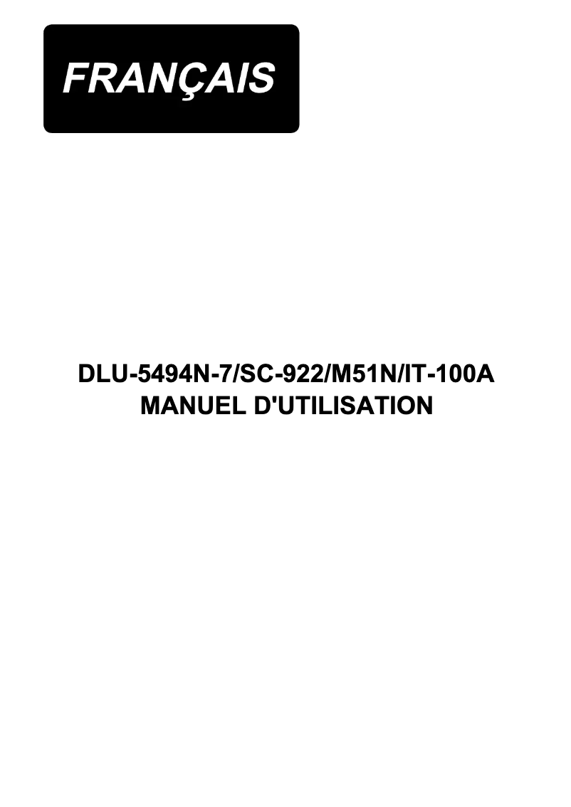 Page 1 de la notice Manuel utilisateur Juki IT-100A