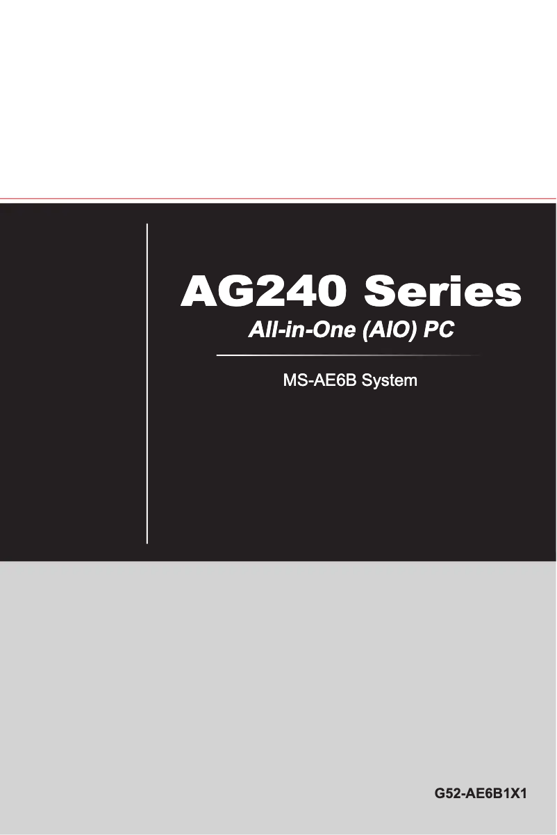 Page n°1 - Manuel utilisateur MSI Wind Top GAMING 24GE 2QE 4K-006TW