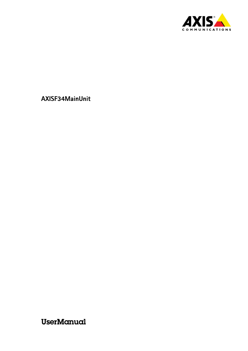 Page 1 de la notice Manuel utilisateur Axis F34 Main Unit