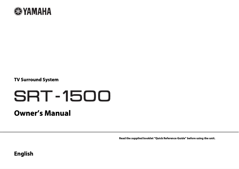 Page n°1 - Manuel utilisateur Yamaha SRT-1500