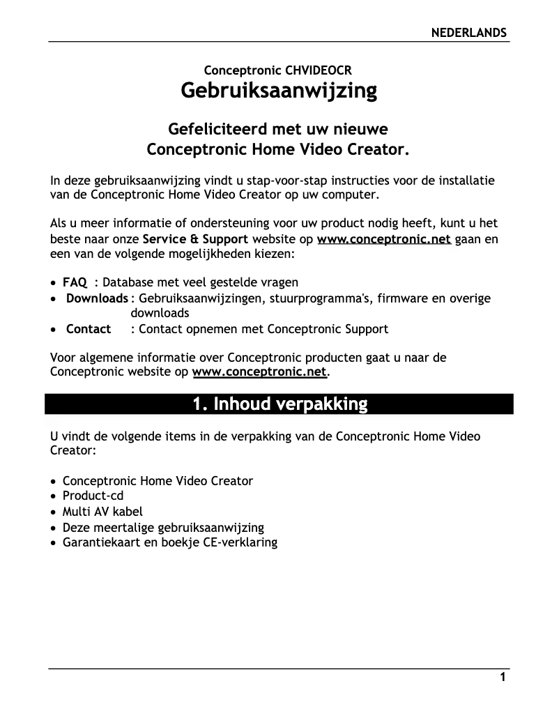 Image de la première page du manuel de l'appareil CHVIDEOCR