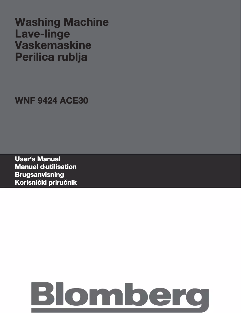 Page n°1 - Manuel utilisateur Blomberg WNF 9424 ACE30