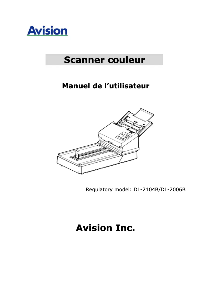 Page 1 de la notice Manuel utilisateur Avision AD3100FWN