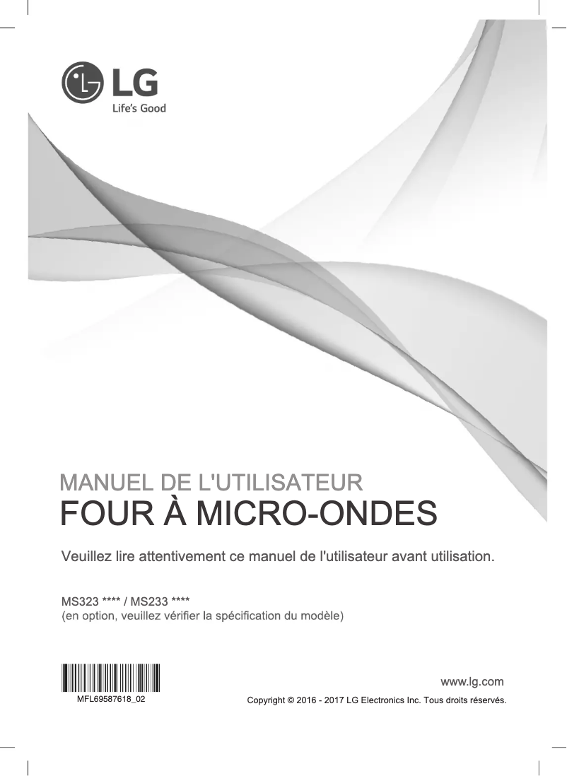 Page 1 de la notice Manuel utilisateur LG MS3235GIB