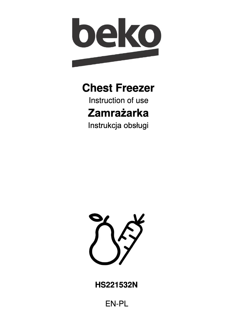 Page 1 de la notice Manuel utilisateur Beko HS221532N