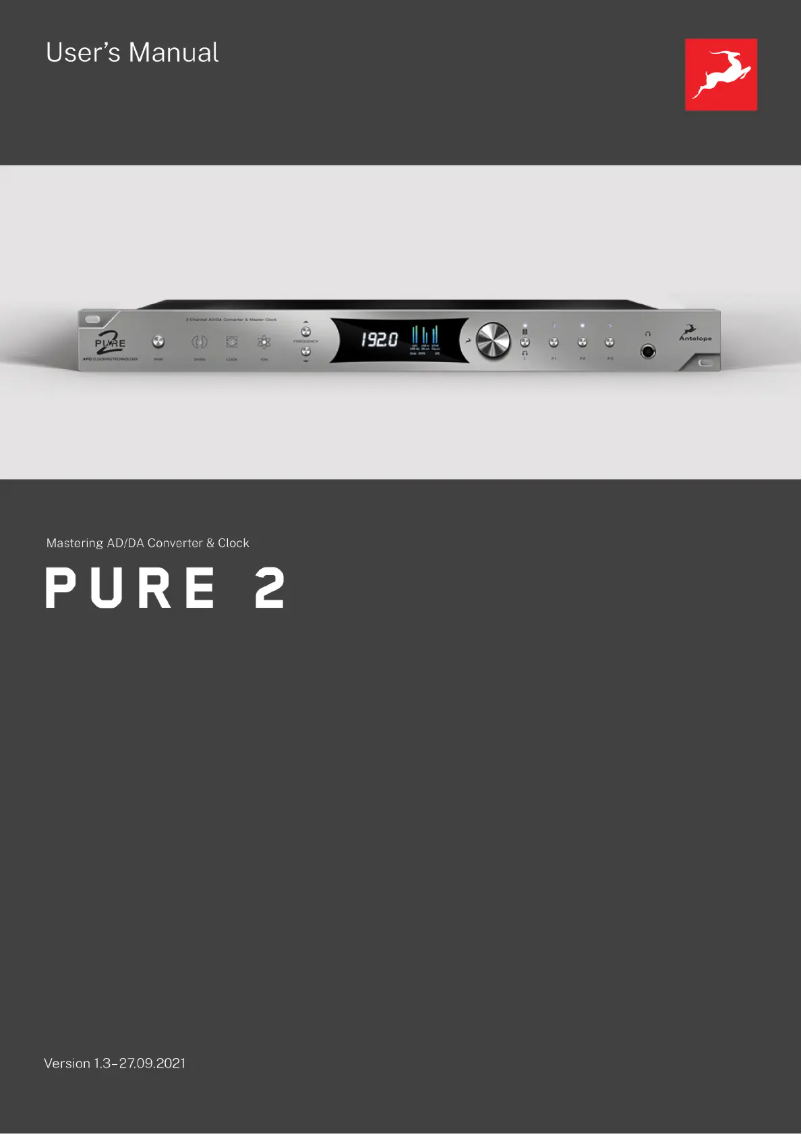 Image de la première page du manuel de l'appareil Pure 2