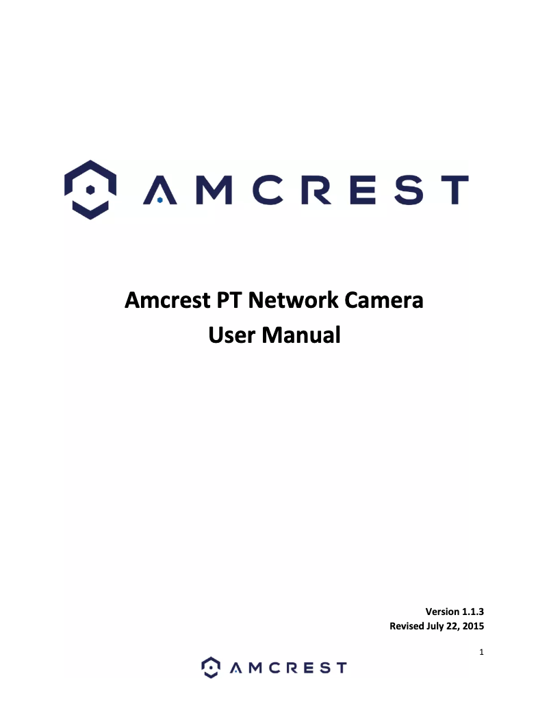 Page 1 de la notice Manuel utilisateur Amcrest IP2M-842B