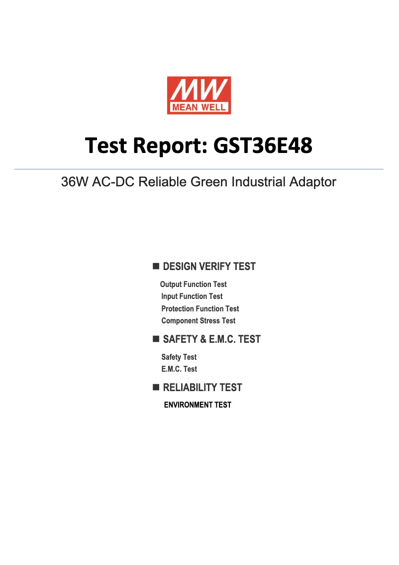 Página 1 del manual Ficha técnica Mean Well GST36E48-P1J