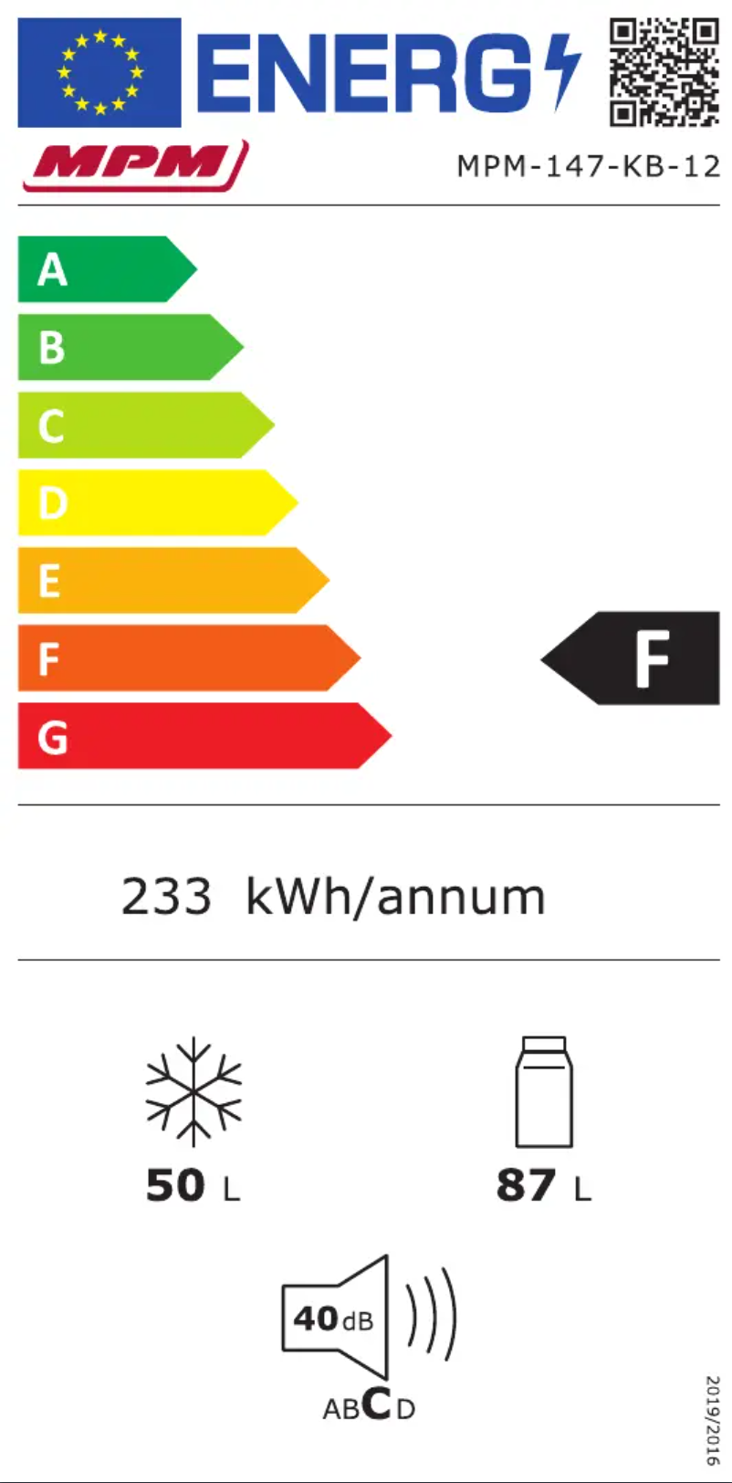 Page 1 de la notice Manuel utilisateur MPM MPM-147-KB-12