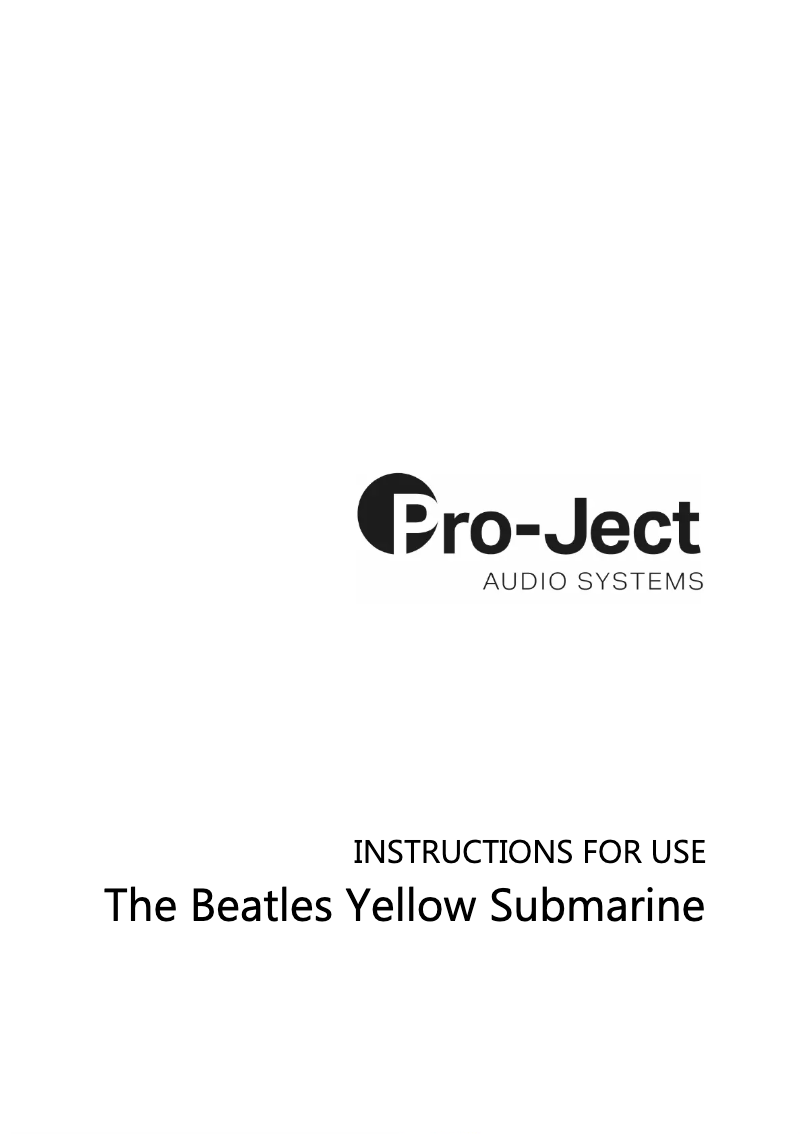 First page image of the manual for The Beatles Yellow Submarine