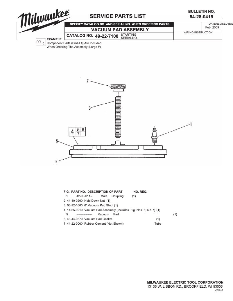 Page n°1 - Manuel utilisateur Milwaukee 49-22-7100