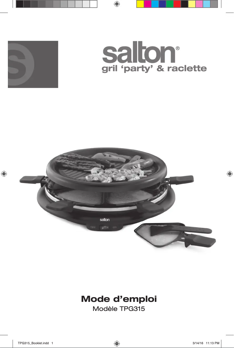 Page 1 de la notice Manuel utilisateur Salton TPG315