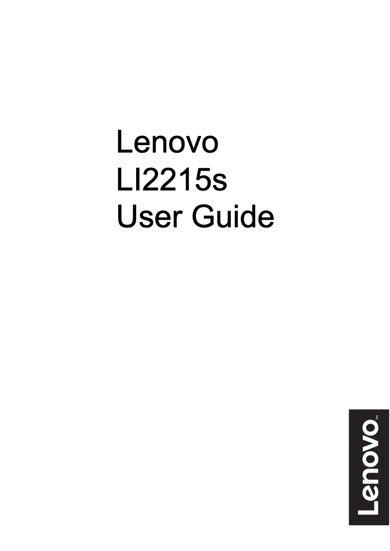 Page n°1 - Manuel utilisateur Lenovo ThinkVision LI2215s