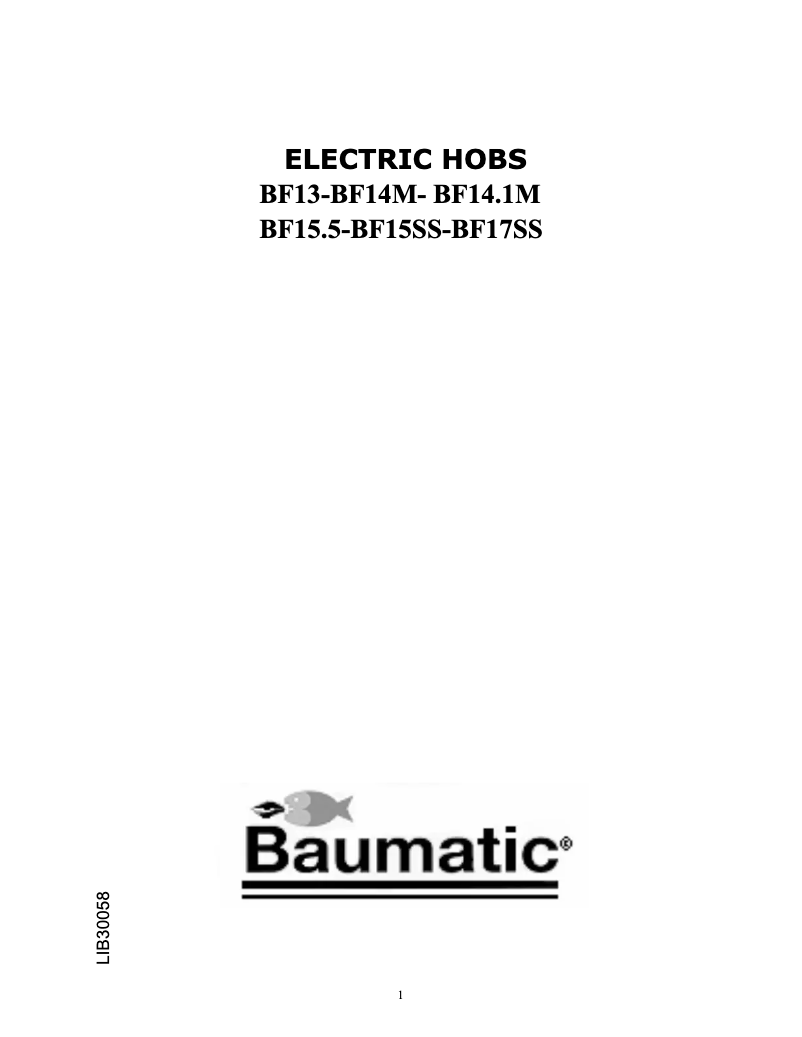 Image de la première page du manuel de l'appareil BF15SS