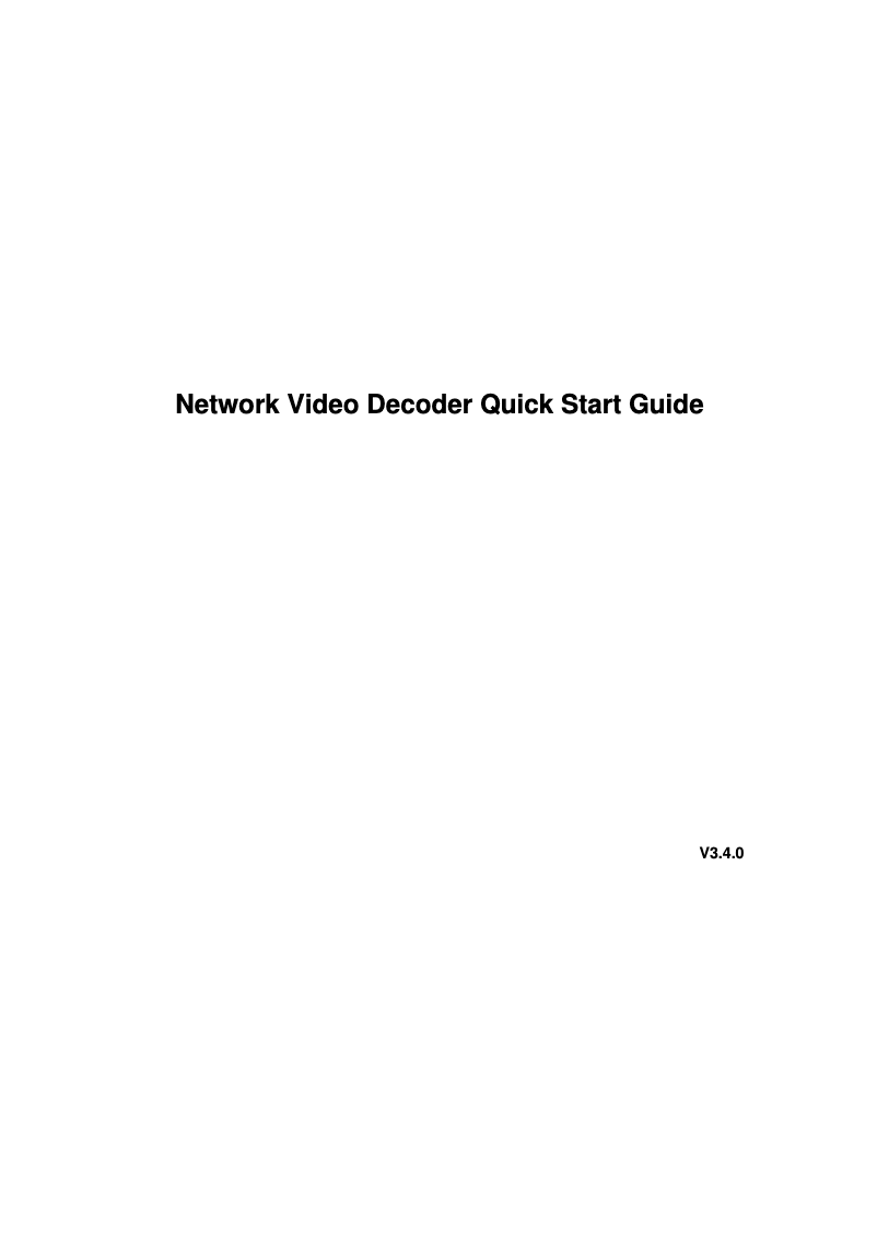 Page n°1 - Manuel utilisateur Dahua Technology NVD0905DH-4I-4K